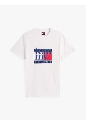Camiseta Blanca Slim Con Logo Gráfico Tommy Jeans