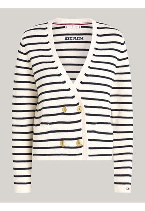 Cárdigan Blanco De Rayas Marineras Tommy Hilfiger