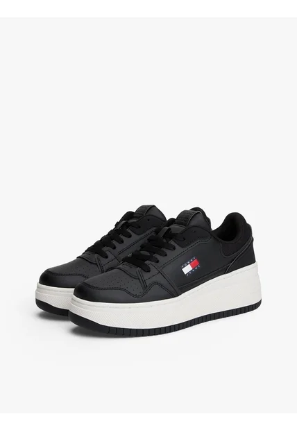 Tenis Negro Retro De Plataforma Tommy Hilfiger