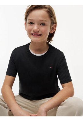 Camiseta Negra Nantucket De Cuello Redondo Con Logo Tommy Hilfiger