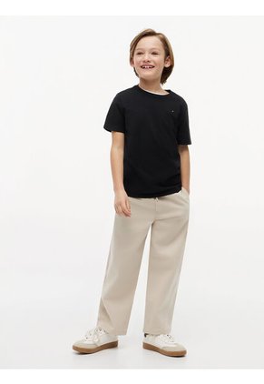 Camiseta Negra Nantucket De Cuello Redondo Con Logo Tommy Hilfiger