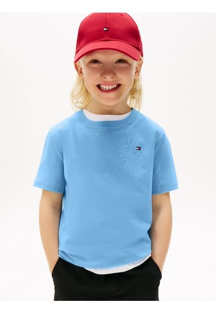 Camiseta Celeste Nantucket De Cuello Redondo Con Logo Tommy Hilfiger