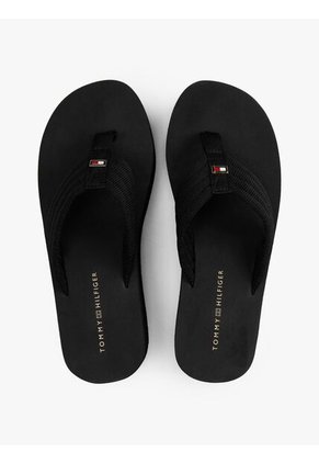 Sandalias Negro Con Plataforma Tipo Cuña Tommy Hilfiger