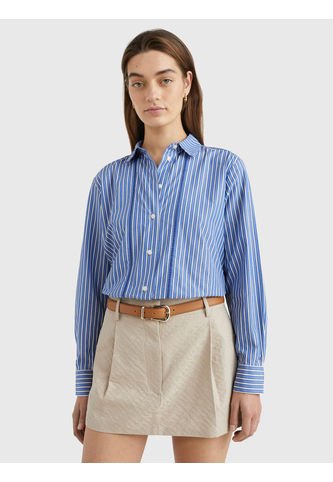 Camisa A Rayas De Corte Regular Mujer Azul Tommy Hilfiger Tommy Hilfiger