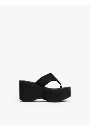 Sandalias Negro Con Plataforma Tipo Cuña Tommy Hilfiger