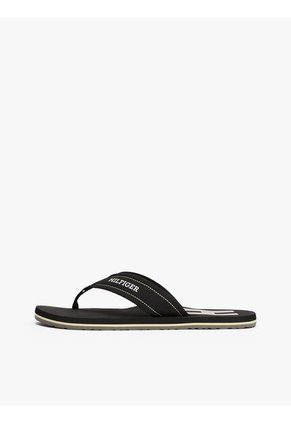 Sandalias Negro Con Monotipo Hilfiger Tommy Hilfiger