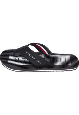 Sandalias Con Logo Bordado Hombre Negro Tommy Hilfiger Tommy Hilfiger
