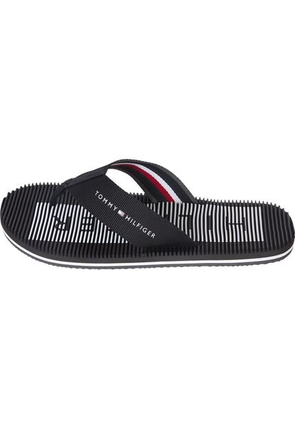 Sandalias Con Logo Bordado Hombre Negro Tommy Hilfiger