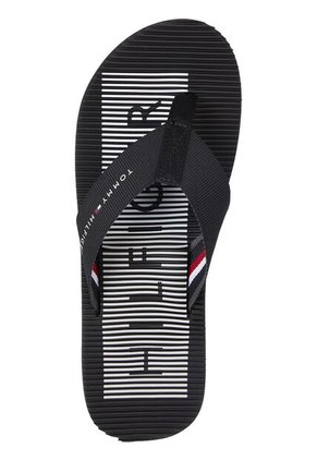 Sandalias Con Logo Bordado Hombre Negro Tommy Hilfiger
