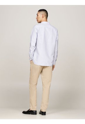 Camisa Azul Heritage De Rayas Con Corte Regular Tommy Hilfiger