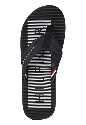Sandalias Con Logo Bordado Hombre Negro Tommy Hilfiger