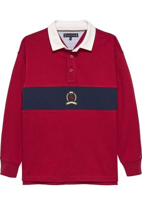 Polo Rojo De Manga Larga Con Escudo TH Tommy Hilfiger