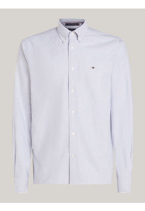 Camisa Azul Heritage De Rayas Con Corte Regular Tommy Hilfiger