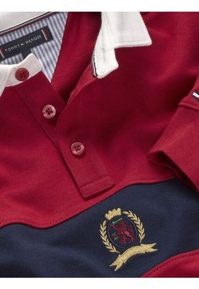 Polo Rojo De Manga Larga Con Escudo TH Tommy Hilfiger