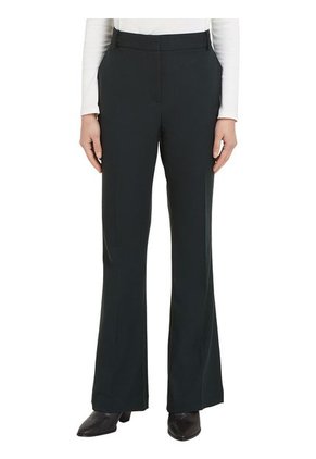 Pantalón Negro Acampanado Con Logo Esmaltado Tommy Hilfiger