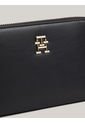 Billetera Negra Chic Mediana Con Cremallera Tommy Hilfiger de Tommy Hilfiger