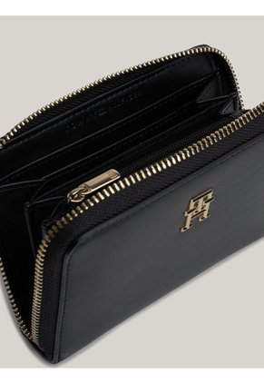 Billetera Negra Chic Mediana Con Cremallera Tommy Hilfiger