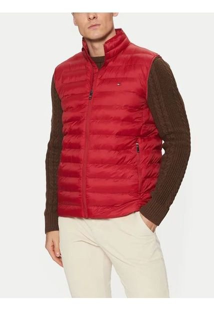 Chaleco Rojo Plegable En Tejido Que Repele El Agua Tommy Hilfiger