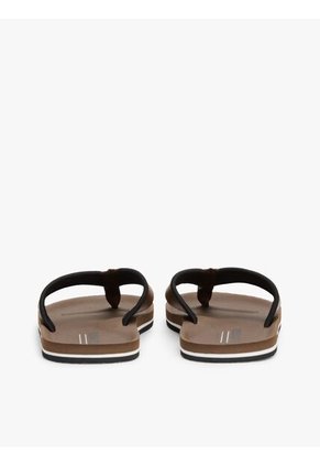 Sandalias Chocolate Con Tiras Acolchadas E Inscripción Tommy Hilfiger