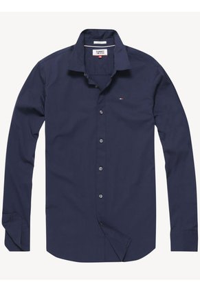 Camisa Negra De Algodón Elástico Tommy Jeans
