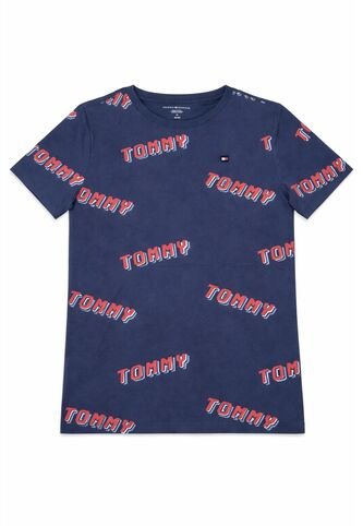 Camiseta Azul Oscuro Con Estampado AOP Tommy Hilfiger Tommy Hilfiger