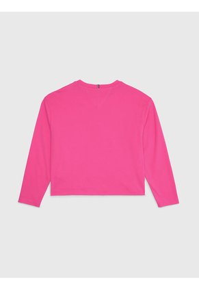 Camiseta De Niña Manga Larga En Punto Con Logo Tommy Hilfiger