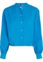 Camisa Sin Cuello Con Corte Cropped Mujer Azul Tommy Hilfiger de Tommy Hilfiger