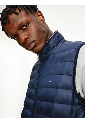 Chaleco Azul Acolchado Y Plegable Para Hombre Tommy Hilfiger