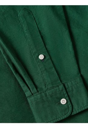 Camisa Verde De Corte Regular Con Logo Bordado Tommy Hilfiger