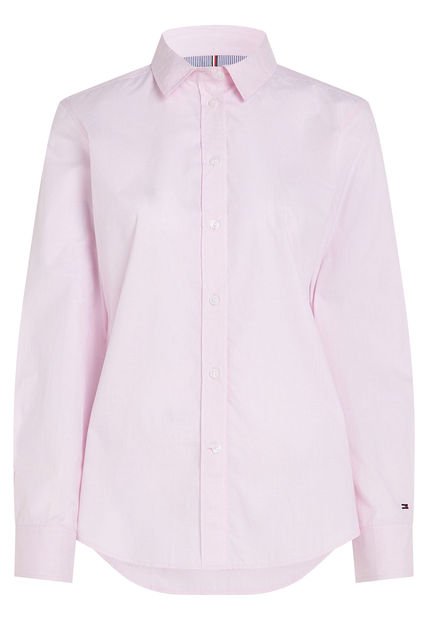 Camisa De Corte Regular Para Mujer Rosa Tommy Hilfiger