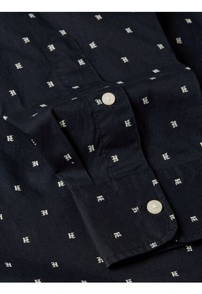 Camisa Azul Oscuro De Corte Regular Con Popelina Y Estampado Pequeño De Puntos Tommy Hilfiger