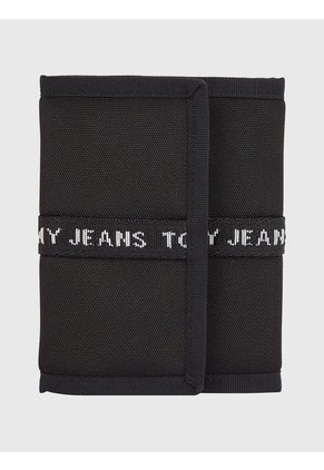 Cartera Plegable En Tres Partes Hombre Negro Tommy Hilfiger