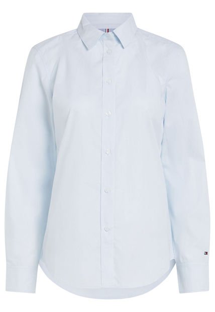 Camisa De Corte Regular Para Mujer Celeste Tommy Hilfiger