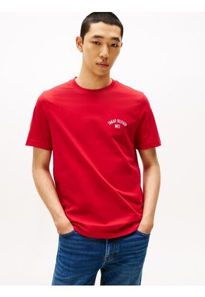 Camiseta Roja Con Logo Gráfico Tommy Hilfiger