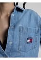 Camisa En Chambray De Corte Boyfriend Mujer Azul Tommy Jeans de Tommy Hilfiger