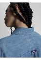 Camisa En Chambray De Corte Boyfriend Mujer Azul Tommy Jeans de Tommy Hilfiger
