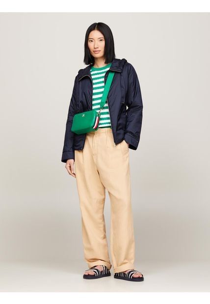 Bolso Verde Bandolera Essential Con Cinta Distintiva Tommy Hilfiger