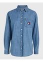 Camisa En Chambray De Corte Boyfriend Mujer Azul Tommy Jeans de Tommy Hilfiger