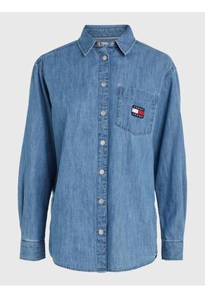 Camisa En Chambray De Corte Boyfriend Mujer Azul Tommy Jeans
