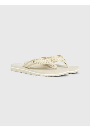 Sandalias Beige De Tejido Trenzado Con Rayas Tommy Hilfiger
