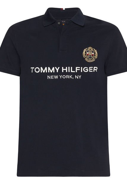 Polo Icons De Corte Slim Con Escudo Hombre Azul Tommy Hilfiger