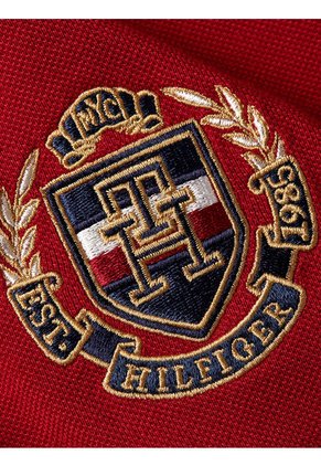 Polo Icons De Corte Slim Con Escudo Hombre Rojo Tommy Hilfiger