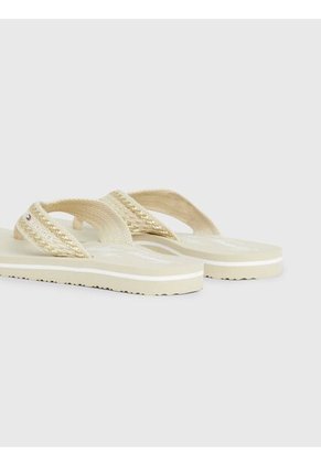 Sandalias Beige De Tejido Trenzado Con Rayas Tommy Hilfiger