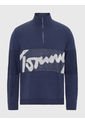 Saco Amplio Con Media Cierre Y Firma Hombre Azul Tommy Jeans de Tommy Hilfiger