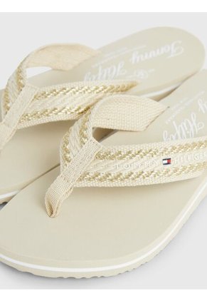 Sandalias Beige De Tejido Trenzado Con Rayas Tommy Hilfiger