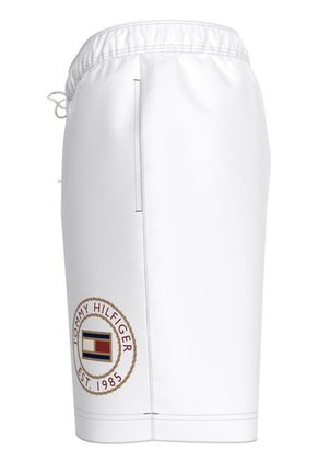 Pantaloneta De Baño Blanca Larga Con Logo Y Cordón En La Cintura Tommy Hilfiger