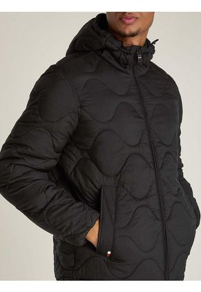 Chaqueta Negra Acochada Con Aislamiento Térmico Tommy Hilfiger