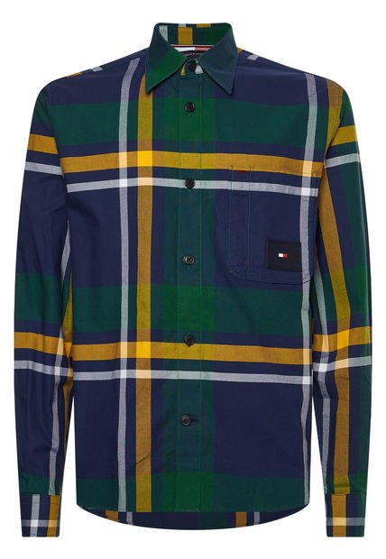 Sobrecamisa De Cuadros En Algodón Oxford Hombre Verde Tommy Hilfiger