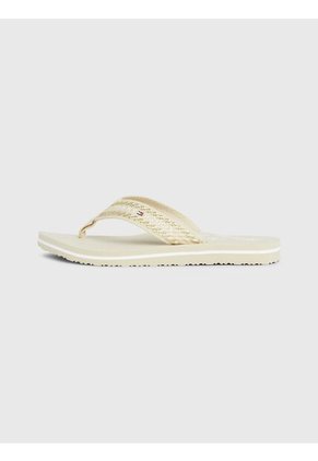 Sandalias Beige De Tejido Trenzado Con Rayas Tommy Hilfiger