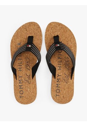 Sandalias Negro De Playa Con Logo Tommy Hilfiger